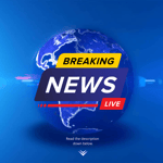 Blue Modern Breaking News. Announcement Template Breaking News. Instagram Post. 