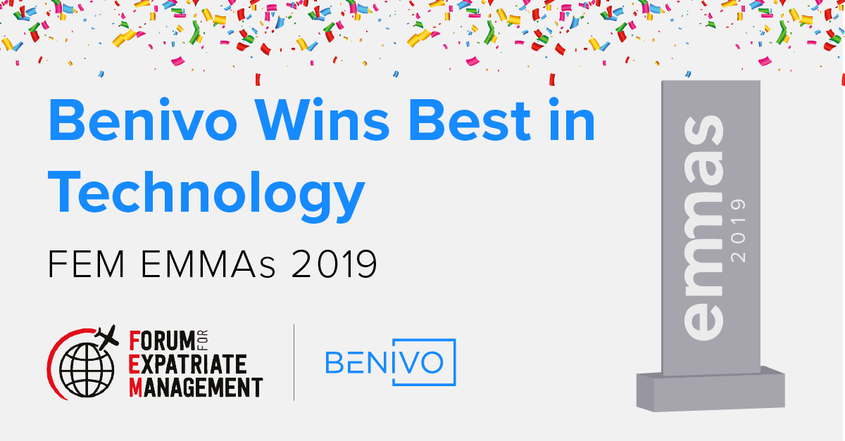 Benivo wins Most Innovative Use of Technology in Global Mobility at the EMEA EMMAs